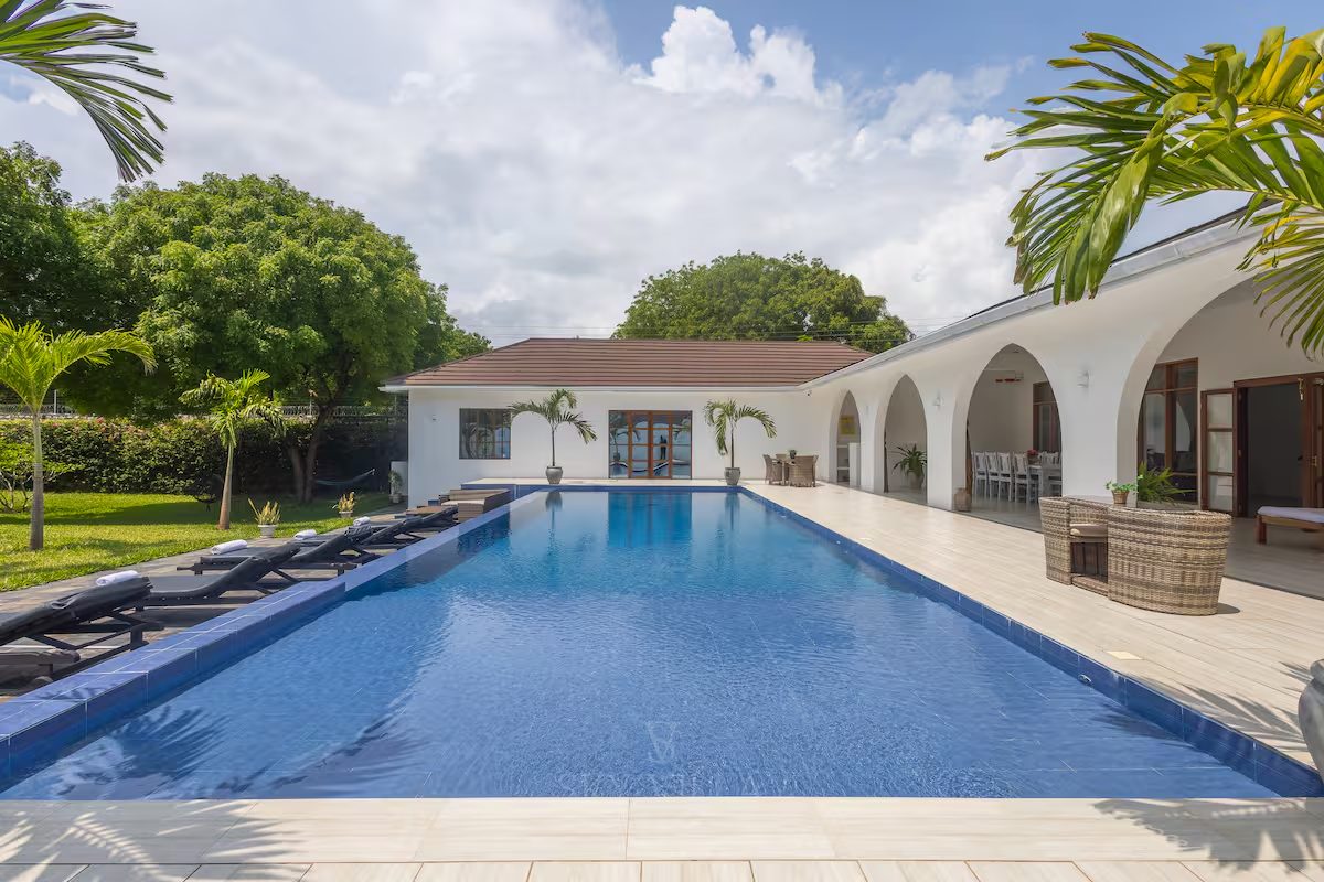 Poolside resort villa